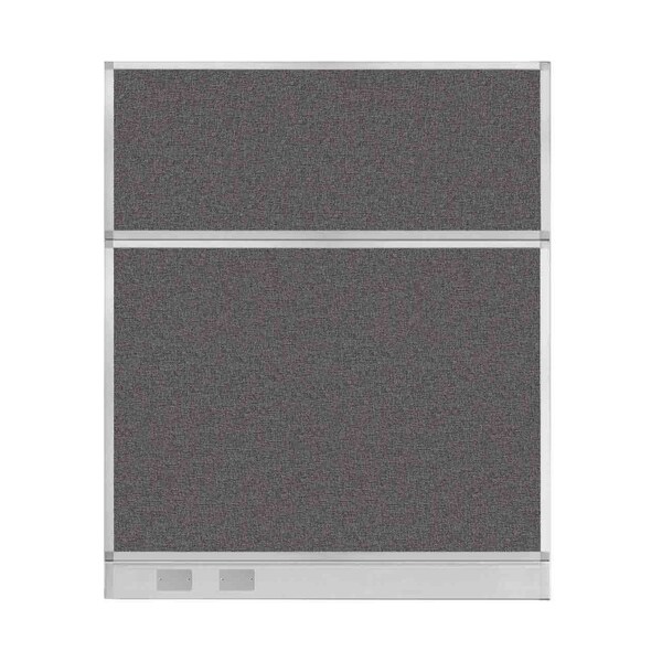 Versare Hush Panel Configurable Cubicle Partition 5' x 6' Charcoal Gray Fabric w/ Cable Channel 1856407 - main